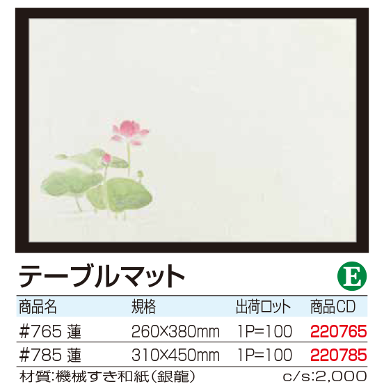 テーブルマット 　蓮