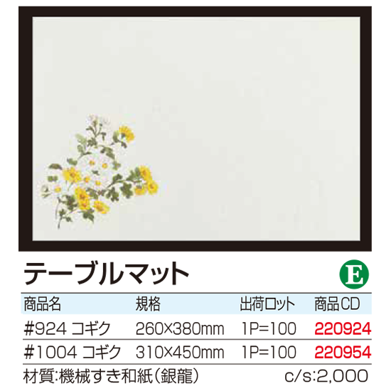 テーブルマット コギク